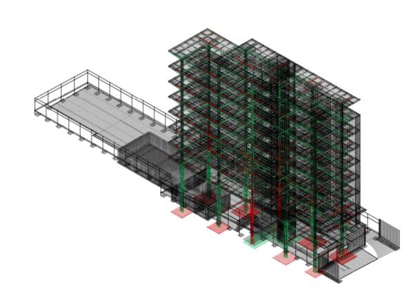 Modelo estructural BIM del Hotel AC Marriott